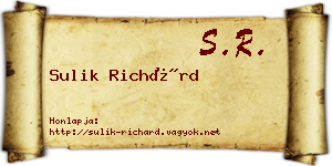 Sulik Richárd névjegykártya